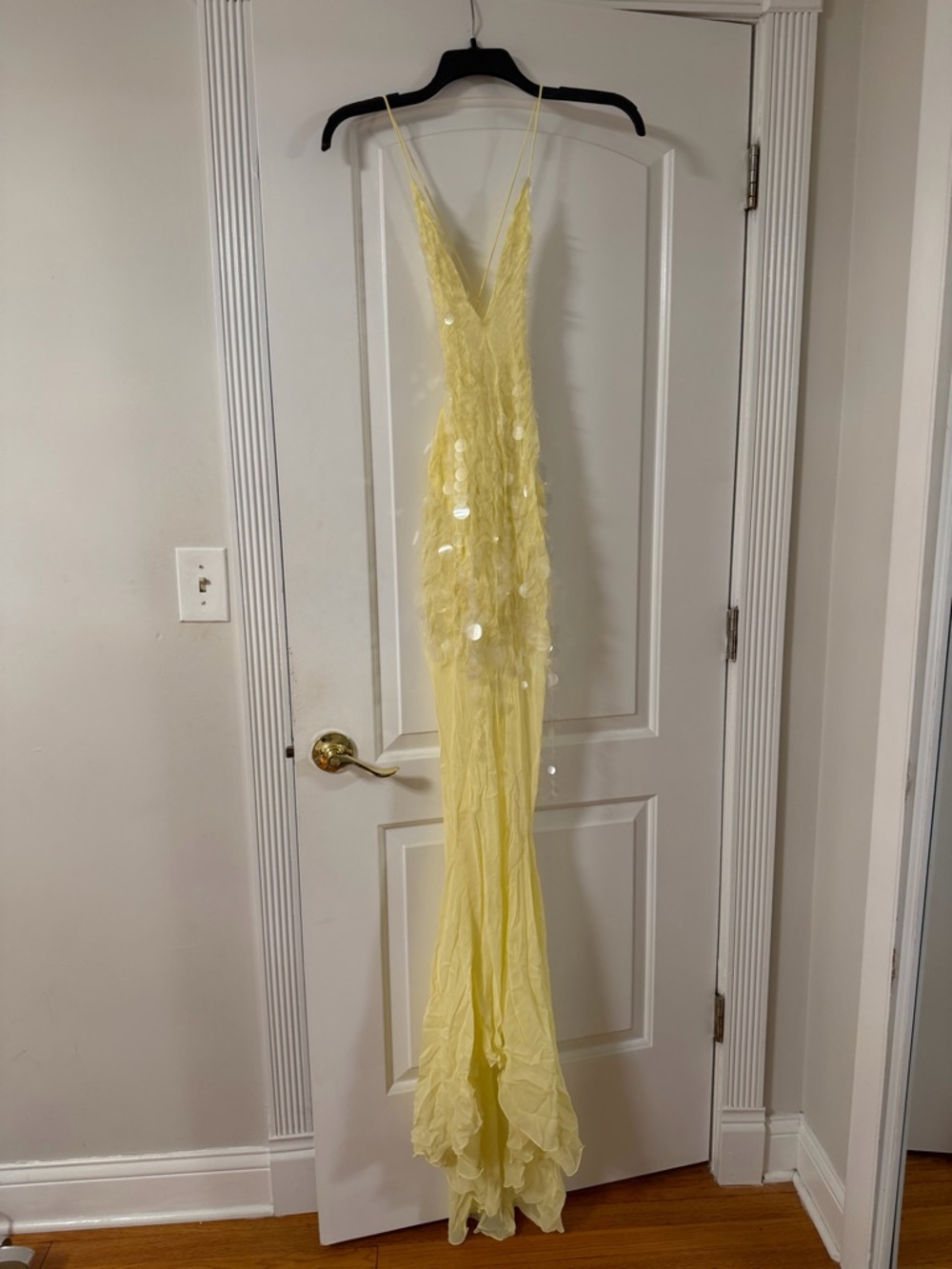 Rat & Boa Pale Yellow Sequin Maxi Dress